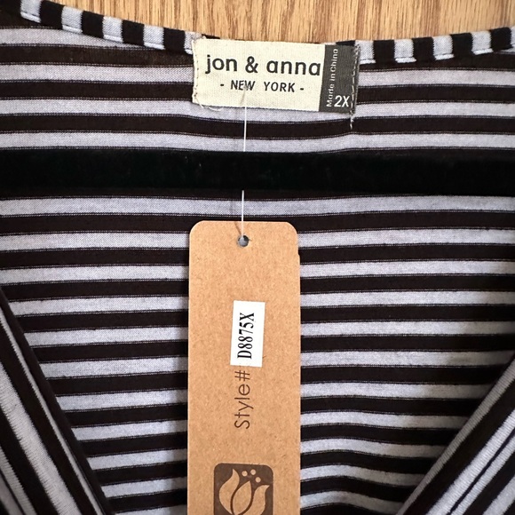 🍉 Jon & Anna New York maxi dress fit with a bit of flare v-neck tie waist NWT 2X - Picture 3 of 10